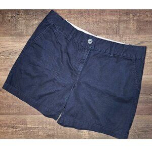 LOFT Ann Taylor The Riviera 6” Chino Short 12 100% Cotton Navy Blue
